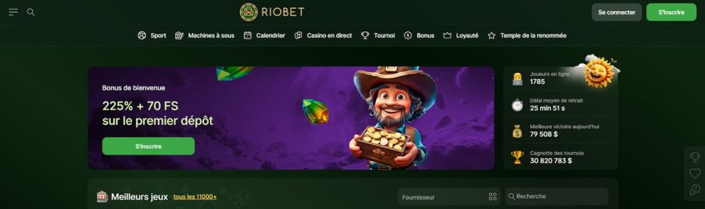Riobet Casino page accueil