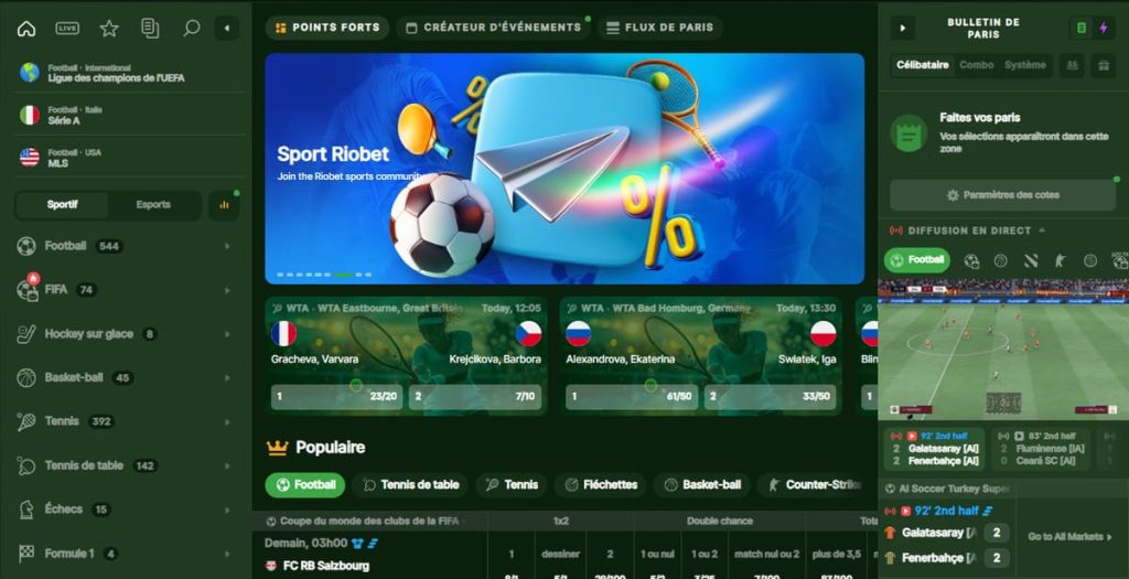 Riobet Casino paris sportifs